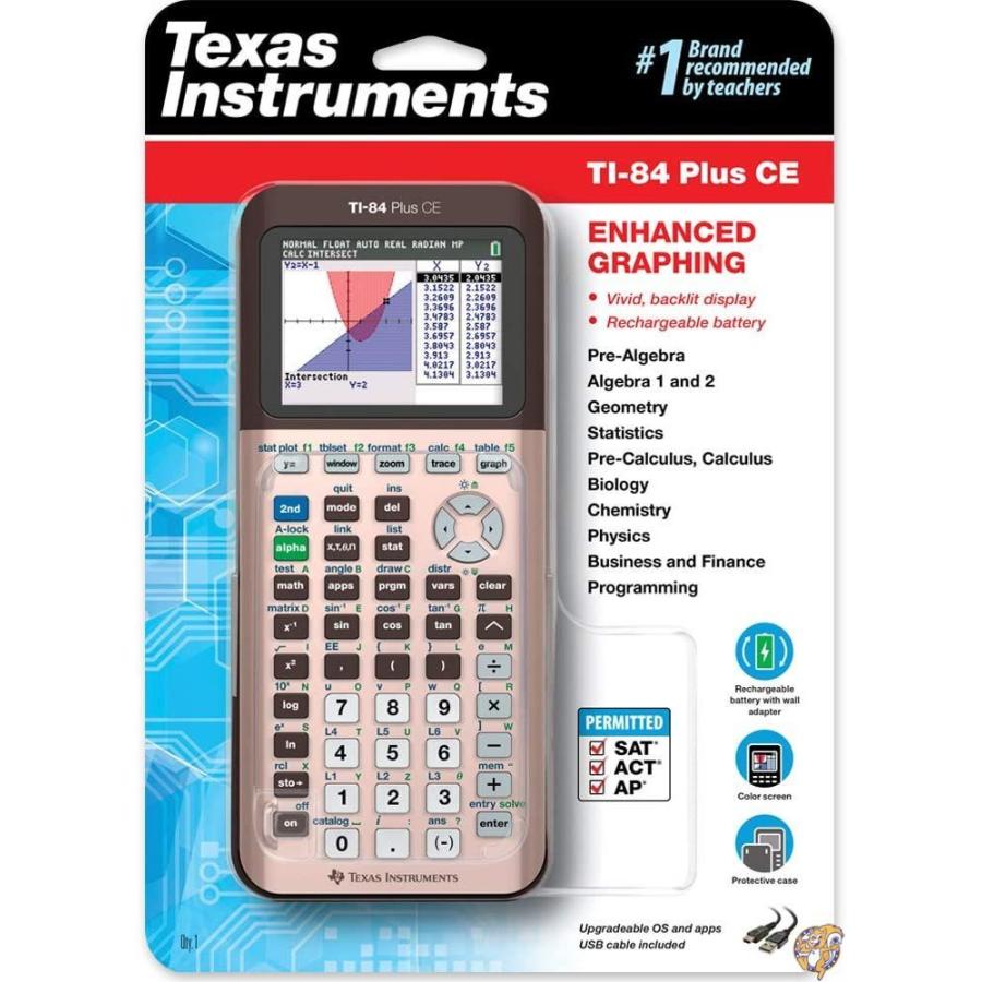 Texas Instruments ti-84 Plus CE Graphing Calculator、ローズ