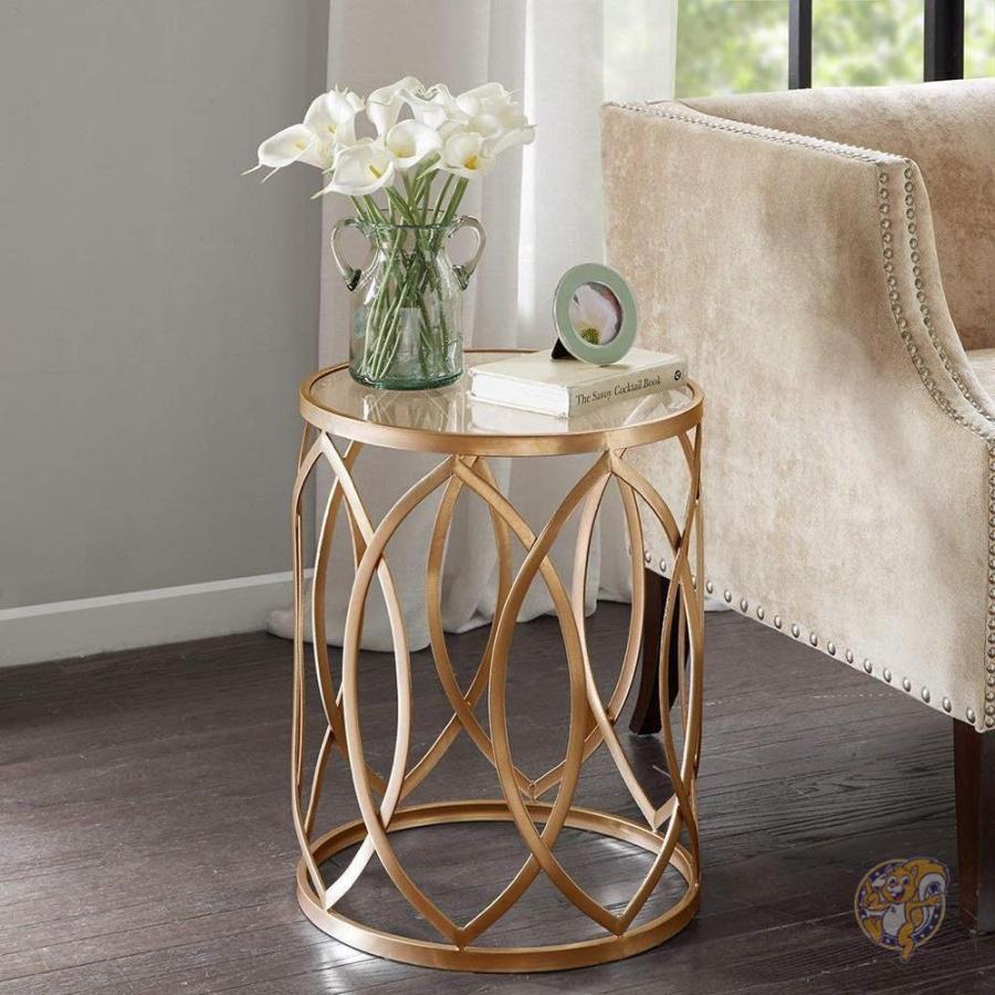 Madison Park Metal Eyelet Accent Table Arlo Gold Glass マディソンパーク ガラステーブル