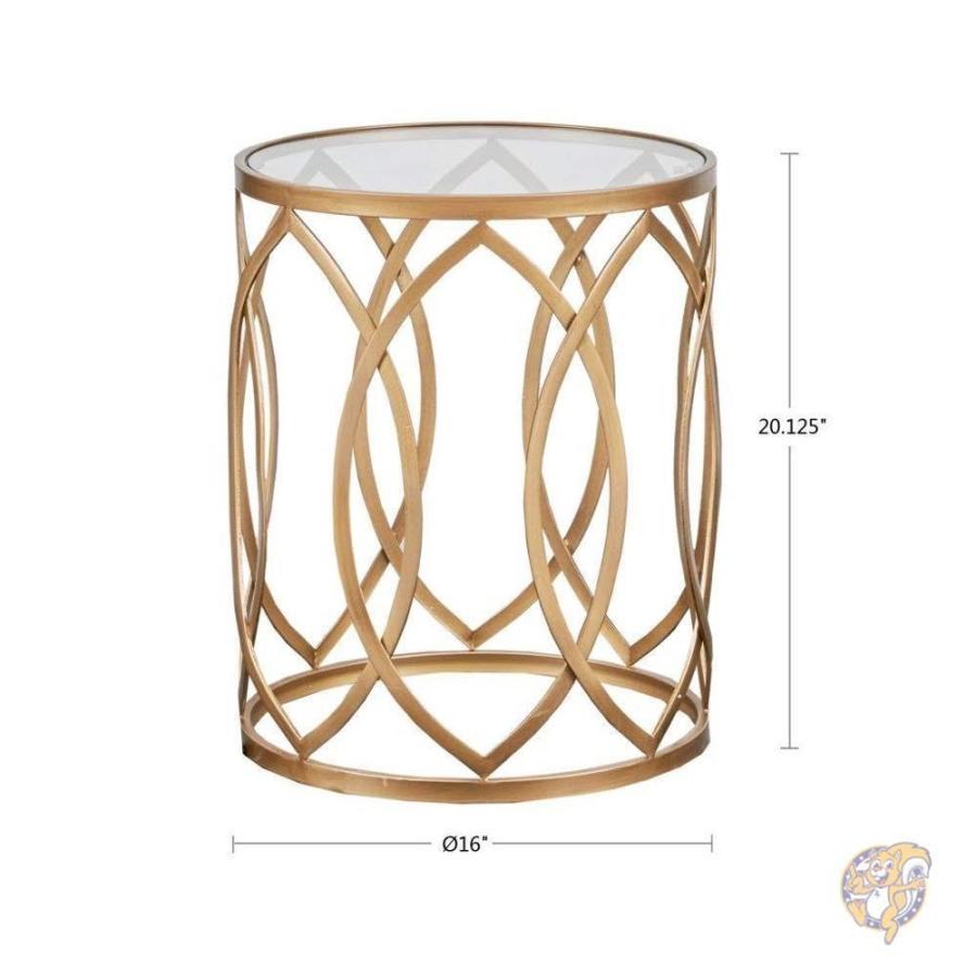 Madison Park Metal Eyelet Accent Table Arlo Gold Glass マディソンパーク ガラステーブル