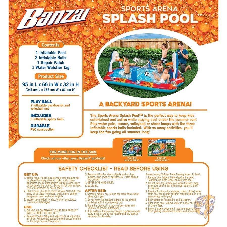 家庭用プール スポーツアリーナ スプラッシュプール BANZAI 水中球技コート 送料無料 OMATA 2023 初登場?新デザイン プール 非膨張式プール ビニールプール 空気入れ不要 大型 2.95M 長さ295 x幅165 x M1255715215(11159円)