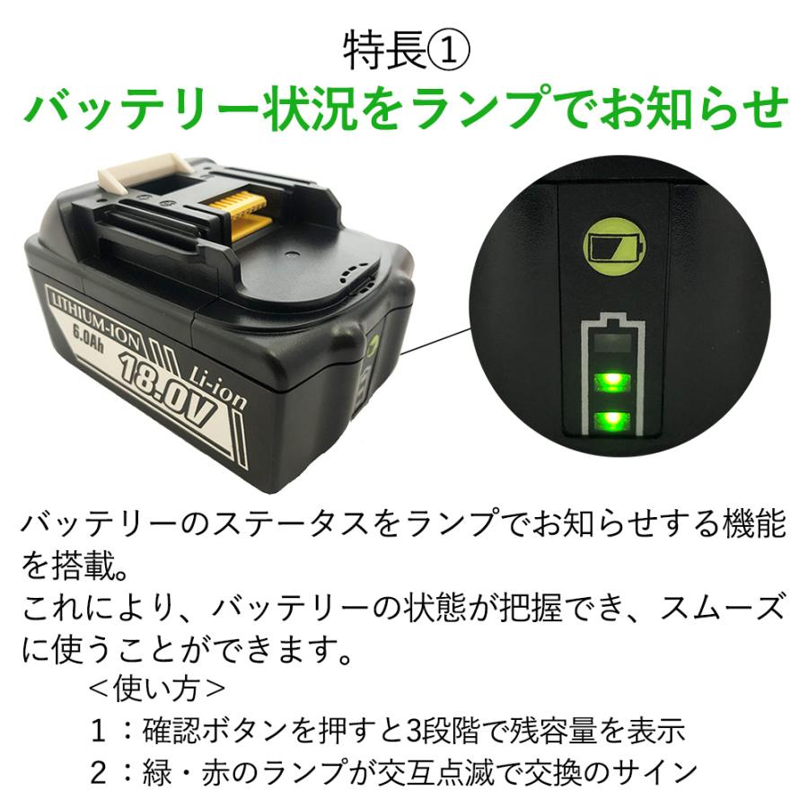 マキタ クリーナー 18V CL180FDZW 同等品 バッテリー BL1860 マキタ クリーナー 18V CL180FDZW 同等品 バッテリー BL1860