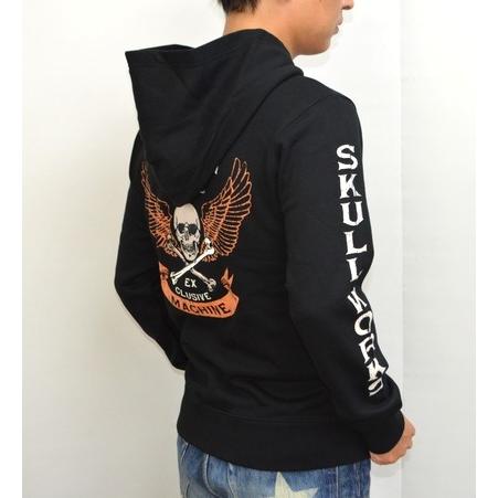 スカルワークス SKULL WORKS スカルウイング ZIPパーカー 刺繍 