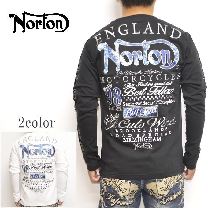 ノートン Norton 服 アパレル 203n1108 長袖tシャツ ディメンションブルースチールクルー ロンt ロゴ バイク バイカー 刺繍 プリント メンズ トップス 203n1108 アメリカンバース Yahoo 店 通販 Yahoo ショッピング