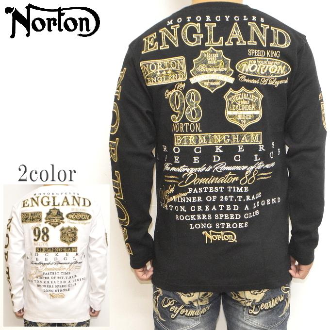 ノートン Norton 服 アパレル 211n1101 長袖tシャツ プレミアムゴールデンペイズリーワッペン ロンt ロゴ バイク バイカー 刺繍 メンズ トップス 211n1101 アメリカンバース Yahoo 店 通販 Yahoo ショッピング