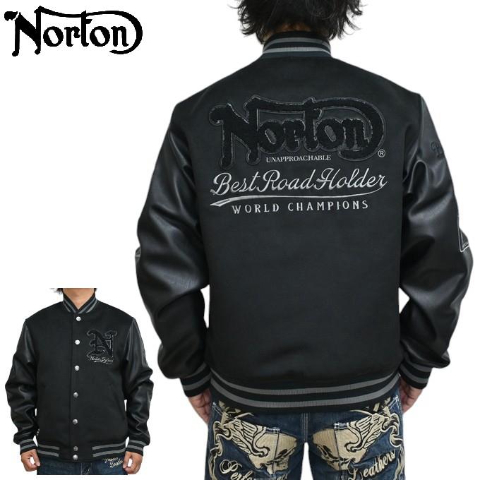 Norton スタジャン ブラック ノートン（NORTON） 服 アパレル 243N1707 撥水モノトーンサガラ