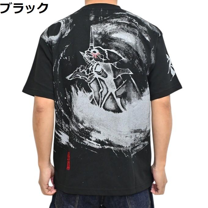 EVANGELION NISHIKI 526351 半袖Tシャツ 墨絵風 月と初号機