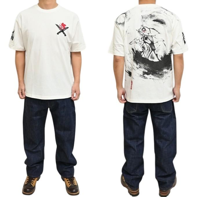 EVANGELION NISHIKI 526351 半袖Tシャツ 墨絵風 月と初号機