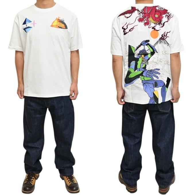 EVANGELION NISHIKI 554369-25 半袖Tシャツ 初号機 VS 赤龍