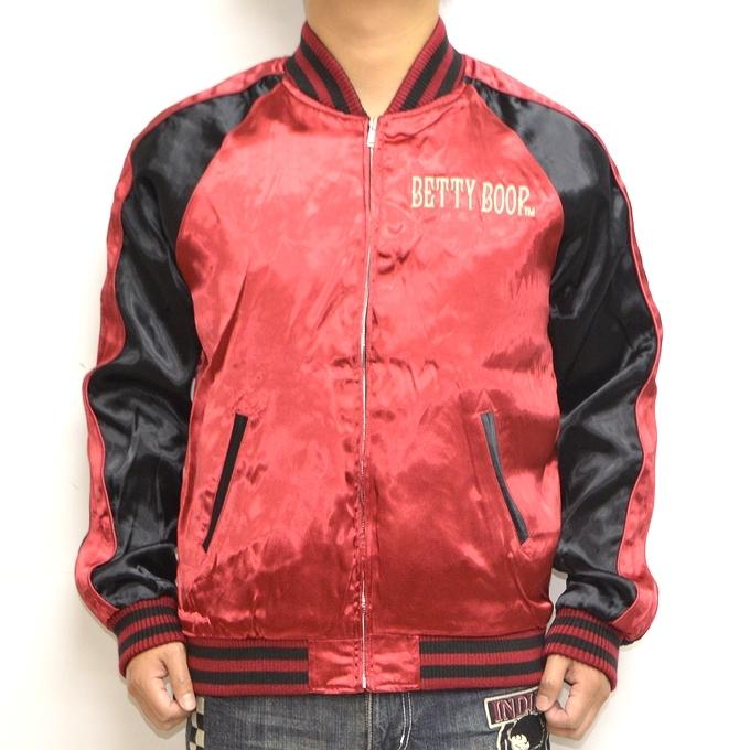 ブレイブマン ベティブープ BBB-2145 スカジャン デビルVer スーベニアジャケット リバーシブル BRAVE MAN BETTY BOOP アウター バイカー バイク メンズ 