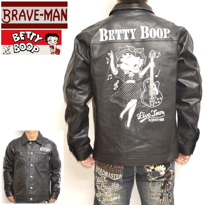 ブレイブマン ベティブープ BBB-2151 ラムレザージャケット 革ジャン BRAVE MAN BETTY BOOP バイカー バイク