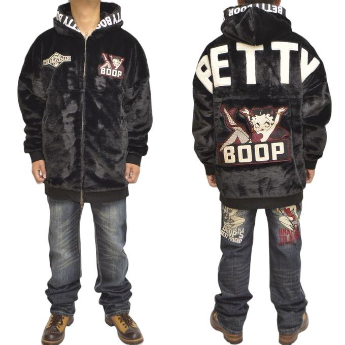 ベティ ベティブープ betty boop ジャケット パンツ ビンテージ 希少 BETTY BOOP（ベティ ブープ） The BRAVE-MAN 裏ファー ミドル丈