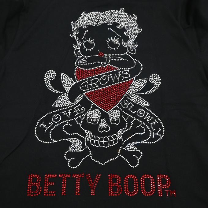 （8）ED Hardy Betty Boopストーン装飾 Tシャツ 白 8）ED Hardy Betty Boopストーン装飾 Tシャツ 白 【公式通販】