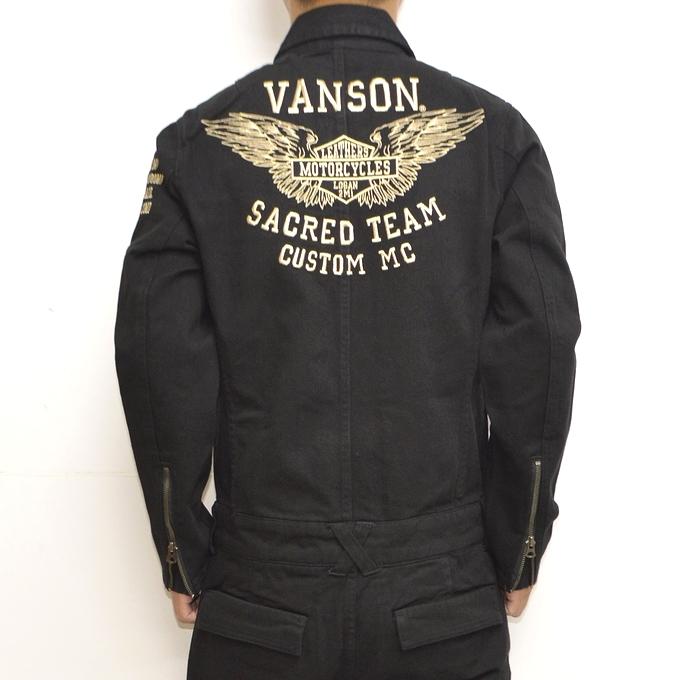 VANSON バンソン NVAO-403NC つなぎ ツナギ ブラック色 VANSON バンソン NVAO-403NC つなぎ ツナギ ブラック色