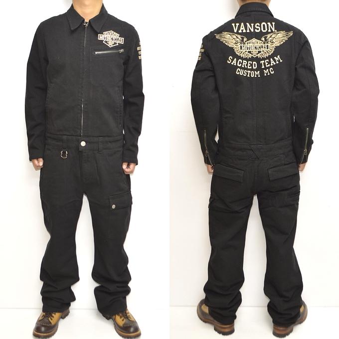 VANSON バンソン NVAO-403NC つなぎ ツナギ ブラック色 VANSON バンソン NVAO-403NC つなぎ ツナギ ブラック色