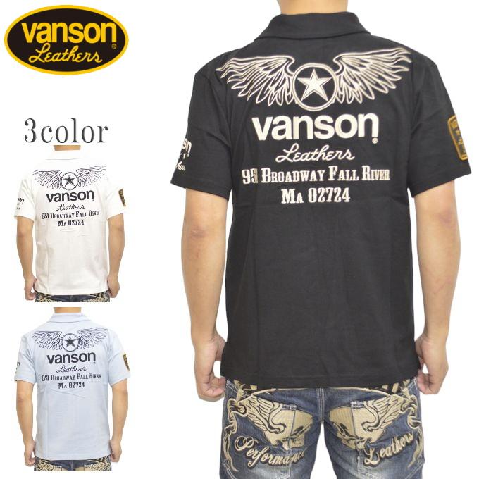 VANSON（バンソン） VANSON NVPS-2201 半袖 ポロシャツ 復刻モデル フライングスター バイク バイカー メンズ トップス ...