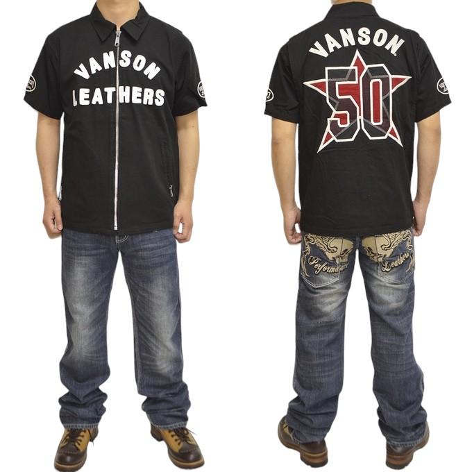 VANSON（バンソン） VANSON NVSS-2405 50周年記念 レザー使い ジップ