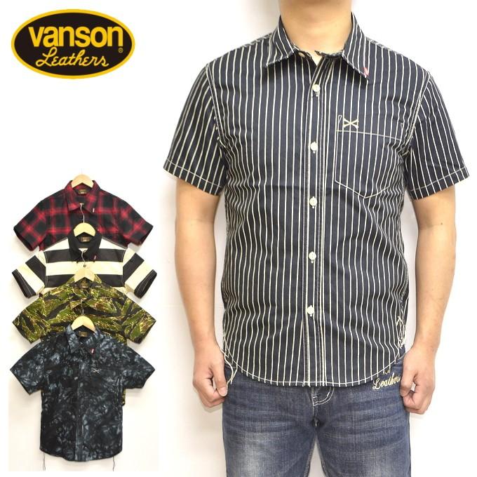 VANSON バンソン NVSS-807 半袖シャツ ワンポイント ツイル VANSON バンソン NVSS-807 半袖シャツ ワンポイント ツイル