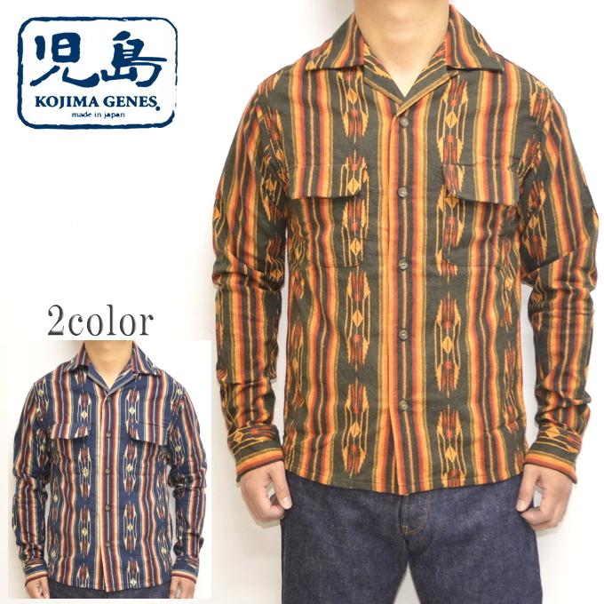 児島ジーンズ KOJIMA GENES RNB-2014 アズテック オープンカラーシャツ