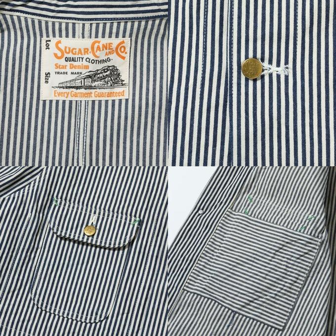 美品✨45R インディゴ抜染 ストライプ スタンドカラー ジャケット ヒッコリー この春、ヒッコリーストライプはいかがですか？ 「HEATH」のBLUEPORT