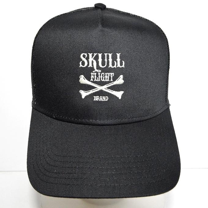 SKULL FLIGHT スカルフライト メッシュキャップ 帽子 CROSS BONE メンズ バイカー ハーレー sk2021ss