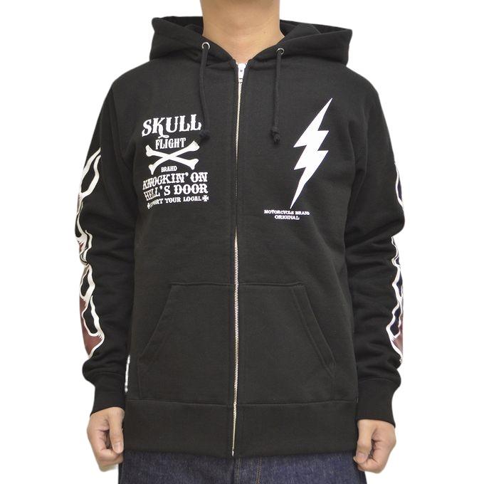 SKULL FLIGHT スカルフライト 裏起毛 ジップ パーカー HIGH WAY SKULL FLIGHT スカルフライト 裏起毛 ジップ パーカー HIGH WAY