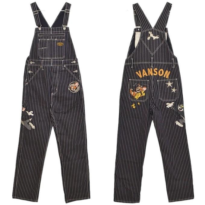 VANSON バンソン TOM and JERRY TJV-2408 デニム オーバーオール VANSON バンソン TOM and JERRY TJV-2408 デニム オーバーオール