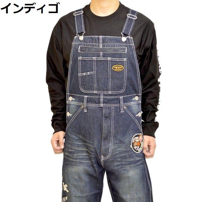VANSON バンソン TOM and JERRY TJV-2408 デニム オーバーオール VANSON バンソン TOM and JERRY TJV-2408 デニム オーバーオール