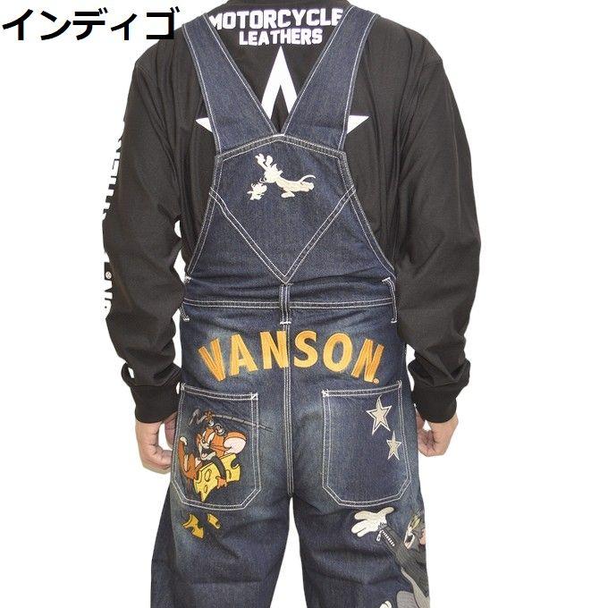 VANSON バンソン TOM and JERRY TJV-2408 デニム オーバーオール VANSON バンソン TOM and JERRY TJV-2408 デニム オーバーオール