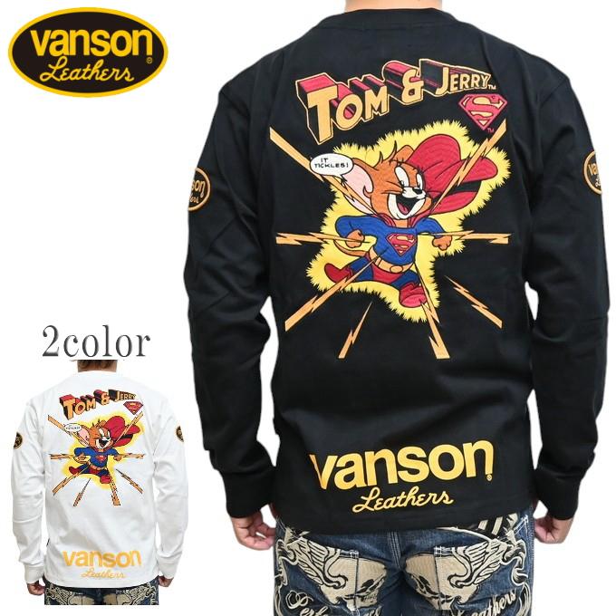 vanson×TOM＆JERRY WARNER BROS.100周年記念モデル 天竺ロングTシャツ vanson TJV-2439 バンソン ヴァンソン トムとジェリー VANSON（バンソン） トムとジェリー TJV-2439 天竺 長袖Tシャツ ロン