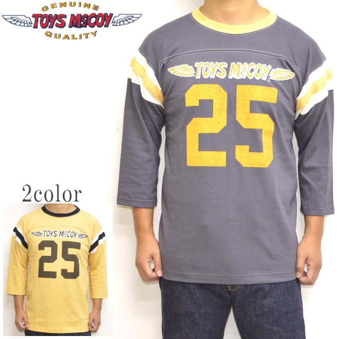 トイズマッコイ TOYS McCOY TMC2150 ７分袖Ｔシャツ McHILL SPORTS WEAR FOOTBALL SHIRT 25TH ANNIVERSARY ロンT メンズ トップス｜americanbass