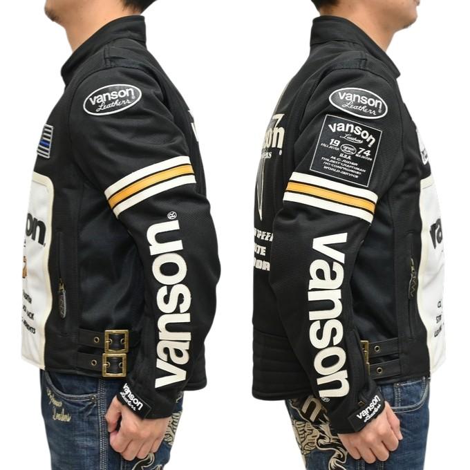 バンソン VANSON VS26105S メッシュ ライダース ジャケット プロテクター入り バイクウェア メンズ バイク バイカー アウター_3