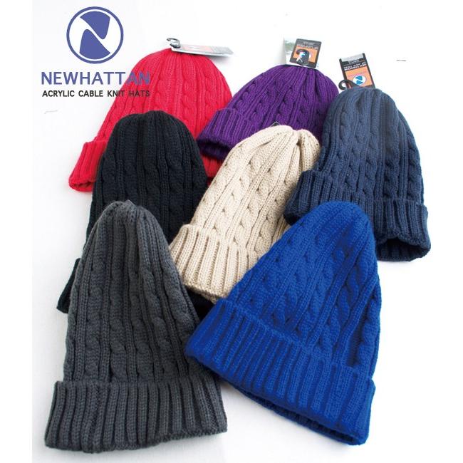 超安い品質 代引き不可 ニットキャップ ニット帽 ビーニー ワッチキャップ メンズ レディース 帽子 ニューハッタン NEWHATTAN ACRYLIC CABLE KNIT HATS # NF3024 clicsource.com clicsource.com