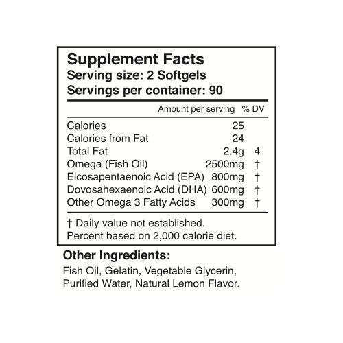 【並行輸入品】【お得な3本】高密度スーパーフィッシュオイル 2500瓱 2粒でEPA800瓱 DHA 600瓱 ゼロ3 180ソフトジェル（1個あたり近所） 90日分x3 Dr.Plus