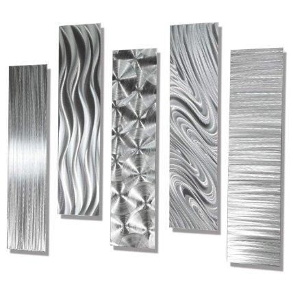 【並行輸入品】絵画アートJon Allenwall アート スカルプチャー 5pc メタル Silver　インテリア　アメリカ輸入　海外雑貨_2