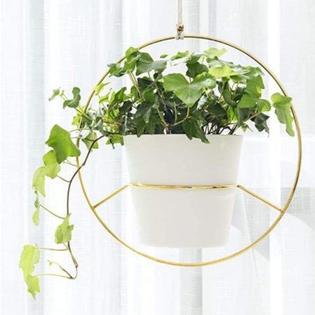 【並行輸入品】2個セットハンギングプランター 多肉植物 植木鉢 Gold_2