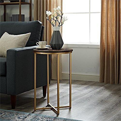 並行輸入品】WE Furniture 使える シンプル ウッド サイド テーブル 