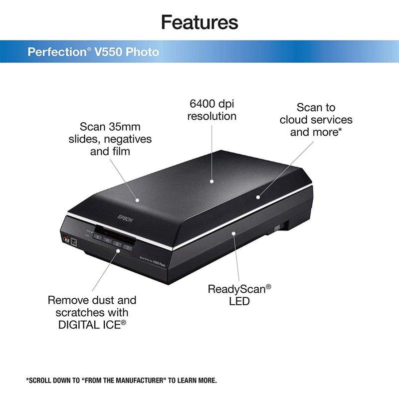 【並行輸入品】エプソン Epson スキャナー パーフェクション V550 カラー 写真 画像 フィルム 書類 ドキュメント 6400 dpiの画像