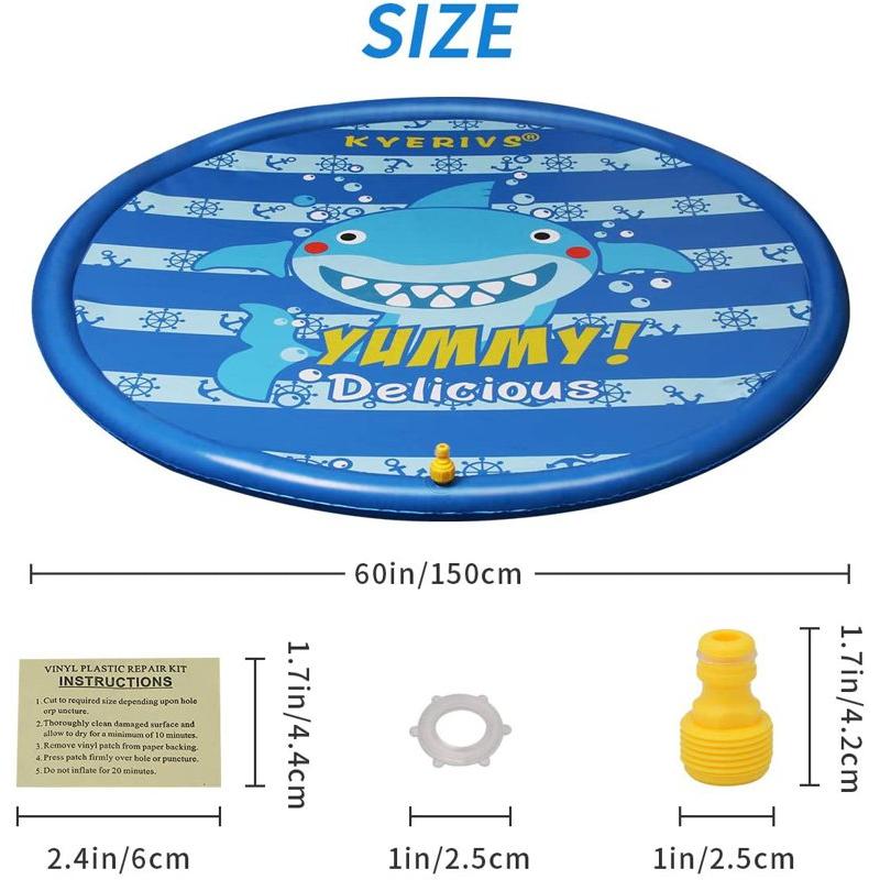 噴水マット スプラッシュ プレイマット Kyerivs キッズ ベビープール　家庭用噴水シート　水遊び　プール　庭遊び　簡単噴水 American Kitchenがお届け!｜americankitchen｜02