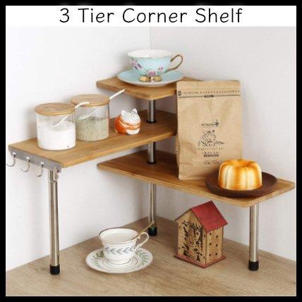 並行輸入品】キッチン用収納ラック 3段 キッチン 角 隙間収納 棚