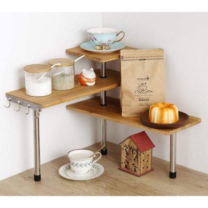 並行輸入品】キッチン用収納ラック 3段 キッチン 角 隙間収納 棚