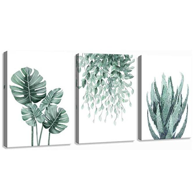 【並行輸入品】3setYoushion Art キャンバス ウォールアート Green Plantの画像