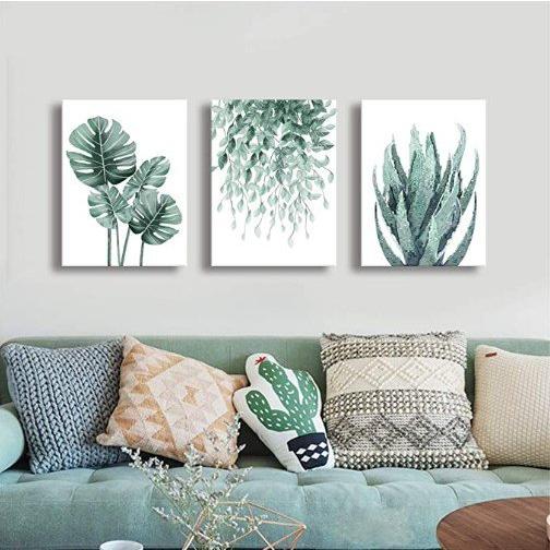 【並行輸入品】3setYoushion Art キャンバス ウォールアート Green Plantの画像