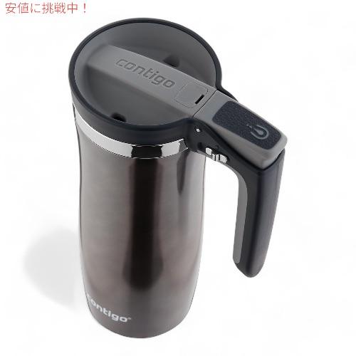 【並行輸入品】コンティゴ Contigo タンブラー ステンレススチール トラベル マグ ロック付き 16オンス ガンメタル Handled Vacuum-Insulated Tの画像