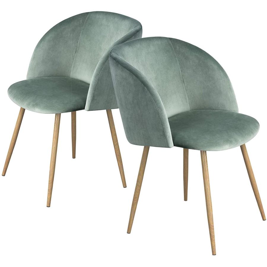 アクセントチェア ダイニングチェア ベルベット 2個セット Green American Kitchenがお届け! 23006262akc