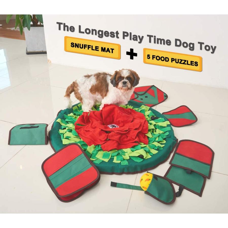 【並行輸入品】犬用エサ探しマット Sniffiz 5つパズルポケット付き