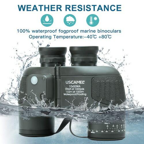 USCAMEL 防水 高倍率 双眼鏡 10×50 レンジファインダーコンパス付き  