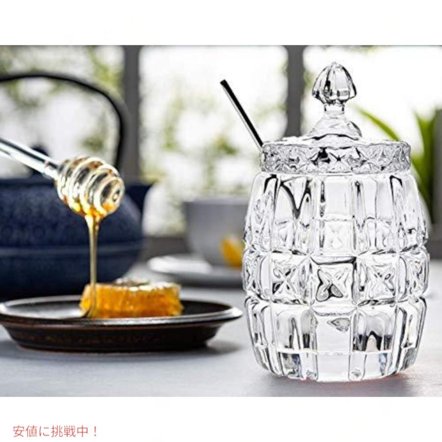 並行輸入品】ジャム瓶 フタ付き スプーン付き クリスタル製 保存瓶