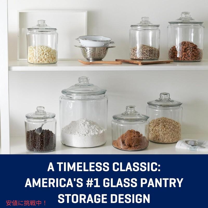 【並行輸入品】アンカーホッキング ヘリテージ・ヒル 1/2ガロン 蓋付きガラスジャー 2個セット Anchor Hocking Heritage Hill 1/2 Gallon Glass Jar wの画像