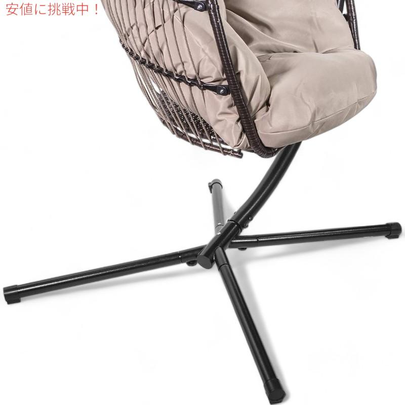 プレミアムエッグチェア ハンギングチェア ベージュ/ディープクッション ソフトPremium Egg Chair Egg Style Hanging Chair 【ヴィラ】 Beige