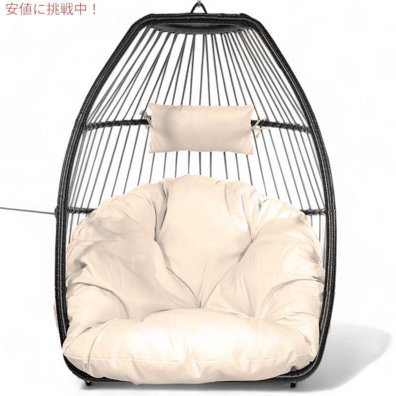 プレミアムエッグチェア ハンギングチェア ベージュ/ディープクッション ソフトPremium Egg Chair Egg Style Hanging Chair 【ヴィラ】 Beige
